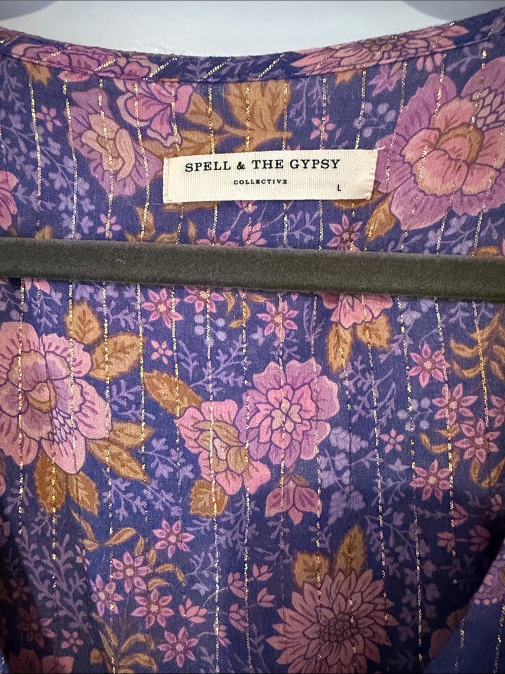 Spell Lavender Floral Maxi Dress with Pink & Yellow Blooms - Picture 2 of 3